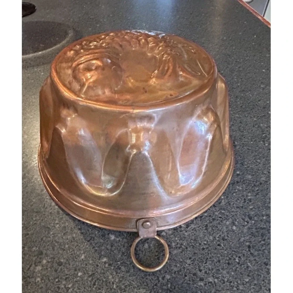 Antique 19th Century  Copper Fish Molds set of 2‎ wall hanger jello mold